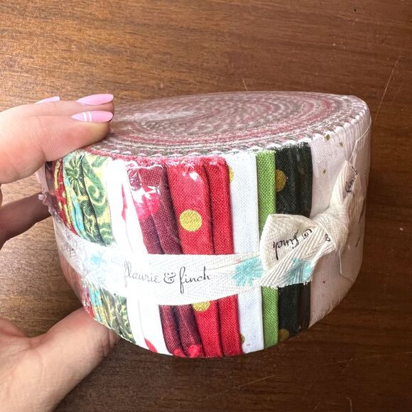 RJR Pixie Strips Jelly Roll Quilting Fabrics Flaurie and Finch Christmas Print - Picture 3 of 10